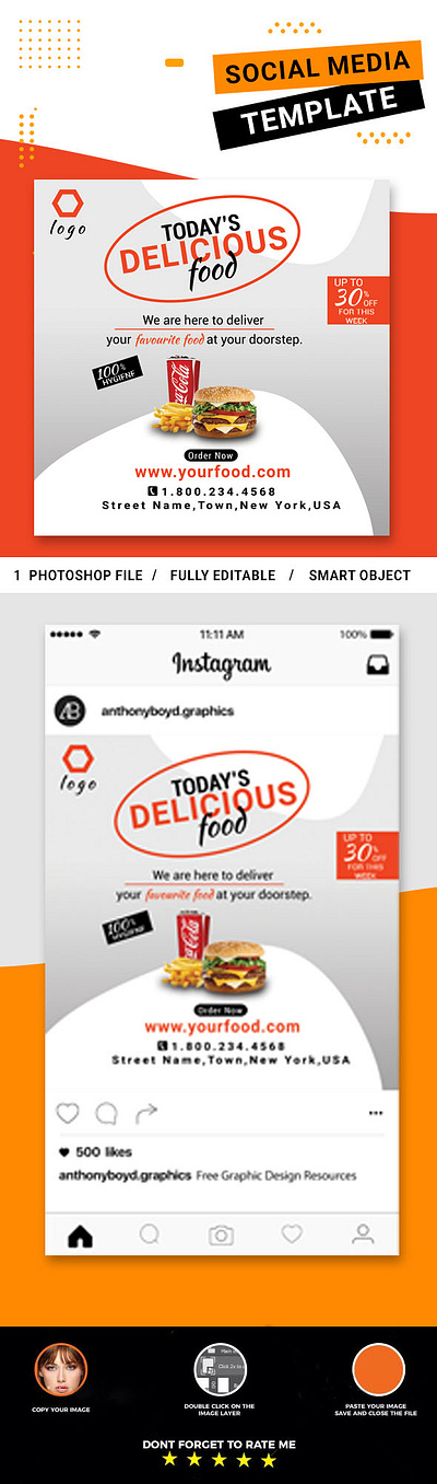 Food Instagram Post Template