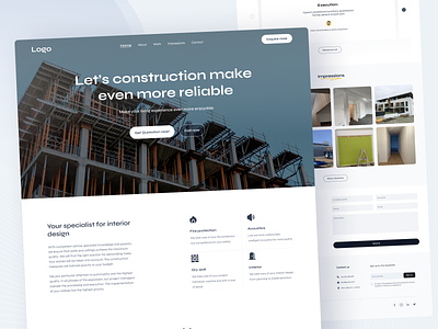Building Construction Web landing page ui user experience design ux design web design website