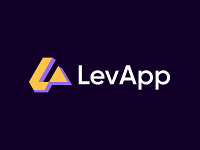 LevApp branding identity design letter logo logo design mark monogram simple logo startup symbol