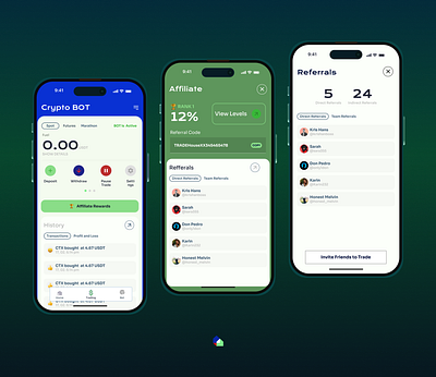 Crypto bot - Trade House mobile app product design ui uiux
