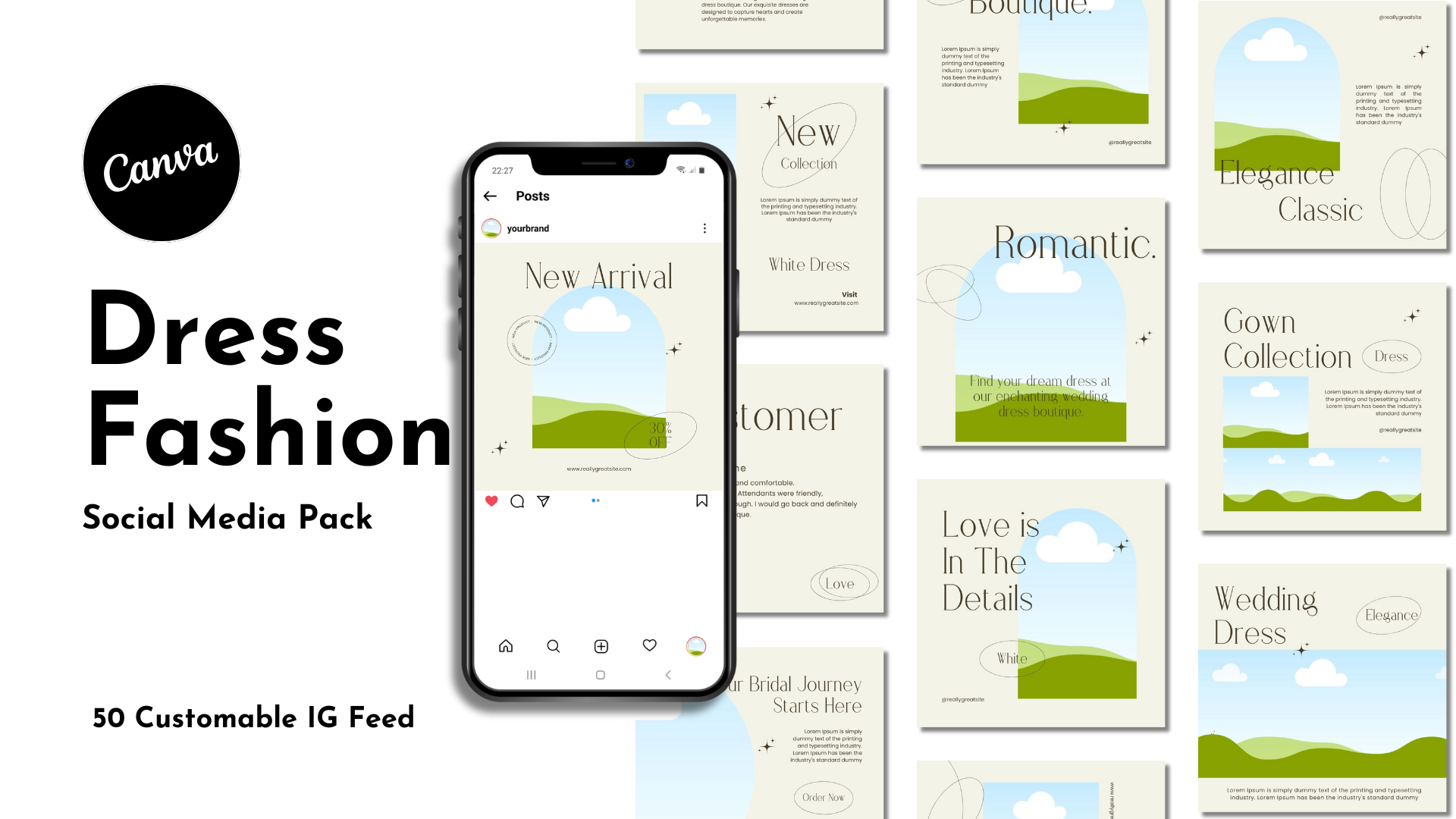 Boutique - Social Media Post aesthetic branding canva design gown instagram instagram feed instagram post instagram template minimalist post social media template wedding