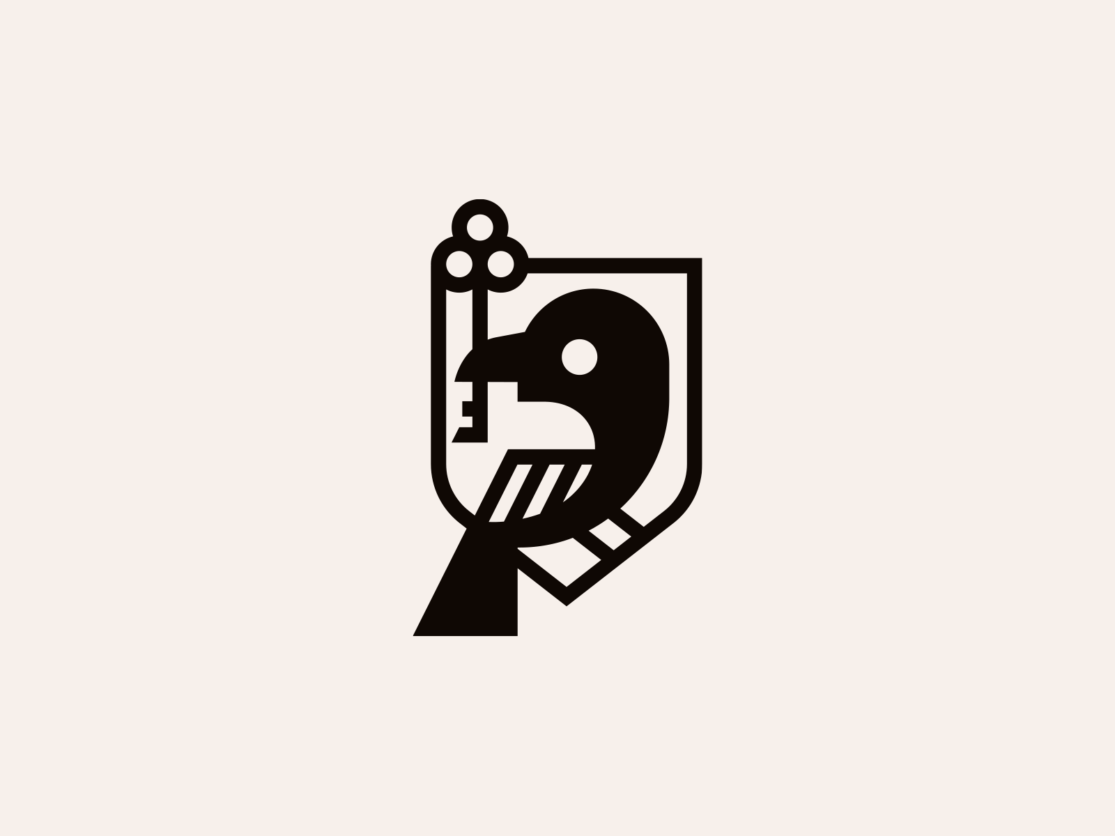 Bird with key logo bird brand branding design elegant graphic design illustration key lock logo logo design logotype mark minimalism minimalistic modern monochrome safety shield sign