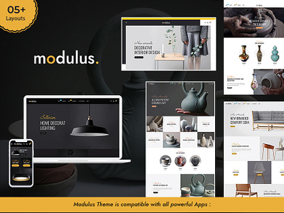 Modulus - Home Decor & Pottery Art - eCommerce Responsive Theme art clay crafy dark ecommerce furniture home decor interior modulus opencart pottery prestashop shopify template templatetrip theme woocommerce wordpress