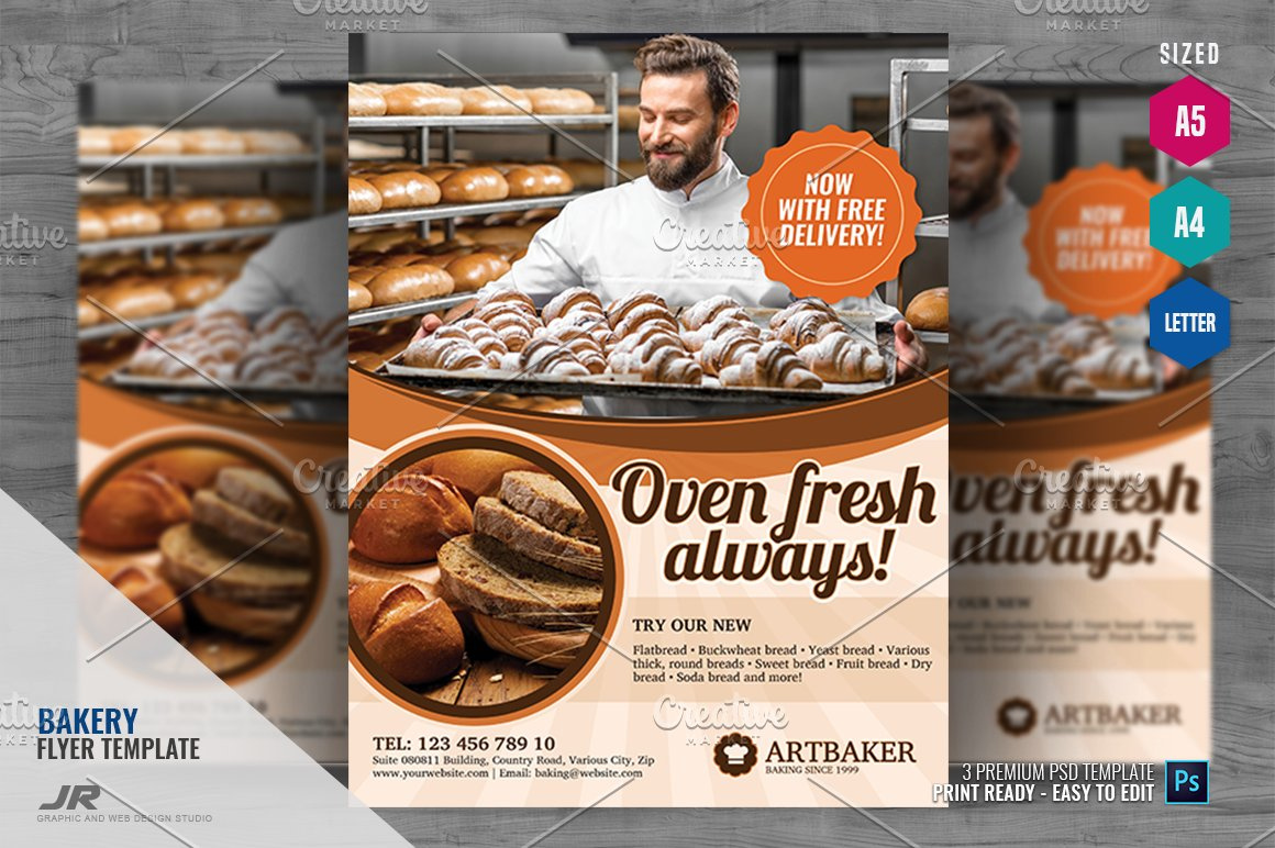 Bakery Store Flyer by Creative Template on Dribbble