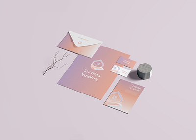 Chroma Vulpine branding design fox graphic design home house line logo pastel real estate