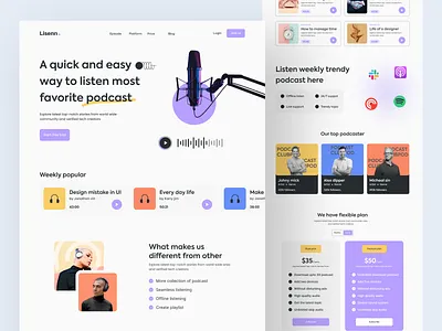 Podcast Website Landing Page ecommerce fashion homepage interior landing design landingpage landingpagedesign management podcast saas shopify ui web page web site web site design webdesign weblanding