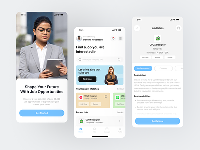 Job Finder Mobile App app design figma job finder job finder mobile app. mobile mobile app ui ux