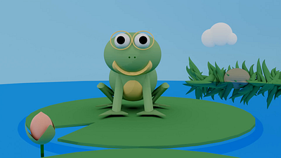 Green Frog, Green Frog, What Do You See? 3d animation blender cartoon design frog green jump