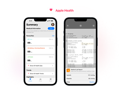 Apple Health: Camera Scanner mobile app design ui ux web design