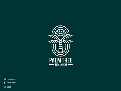 Palm Tree Line Logo art branding design graphic design illustration lineart logo neatlineart palm palmtree tree
