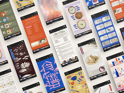 A Digital Cookbook | Animated Layouts animated art direction asian chinese cookbook cuisine editorial food fusion identity illustration interactive layout menu mobile motion recipes screens typography ui