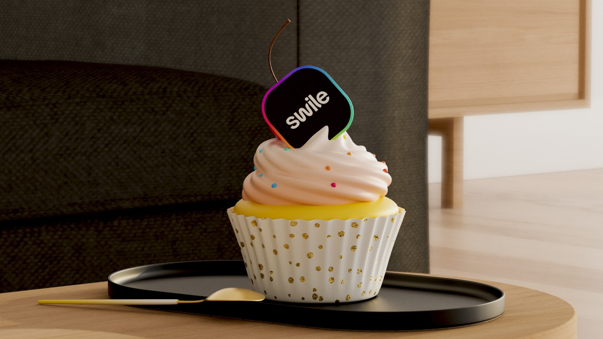 Cherry on top 3d animation app cake candy cinema4d cream cupcake desert design dynamic gradient icon landing logo motion graphics redshift rotation sugar ui