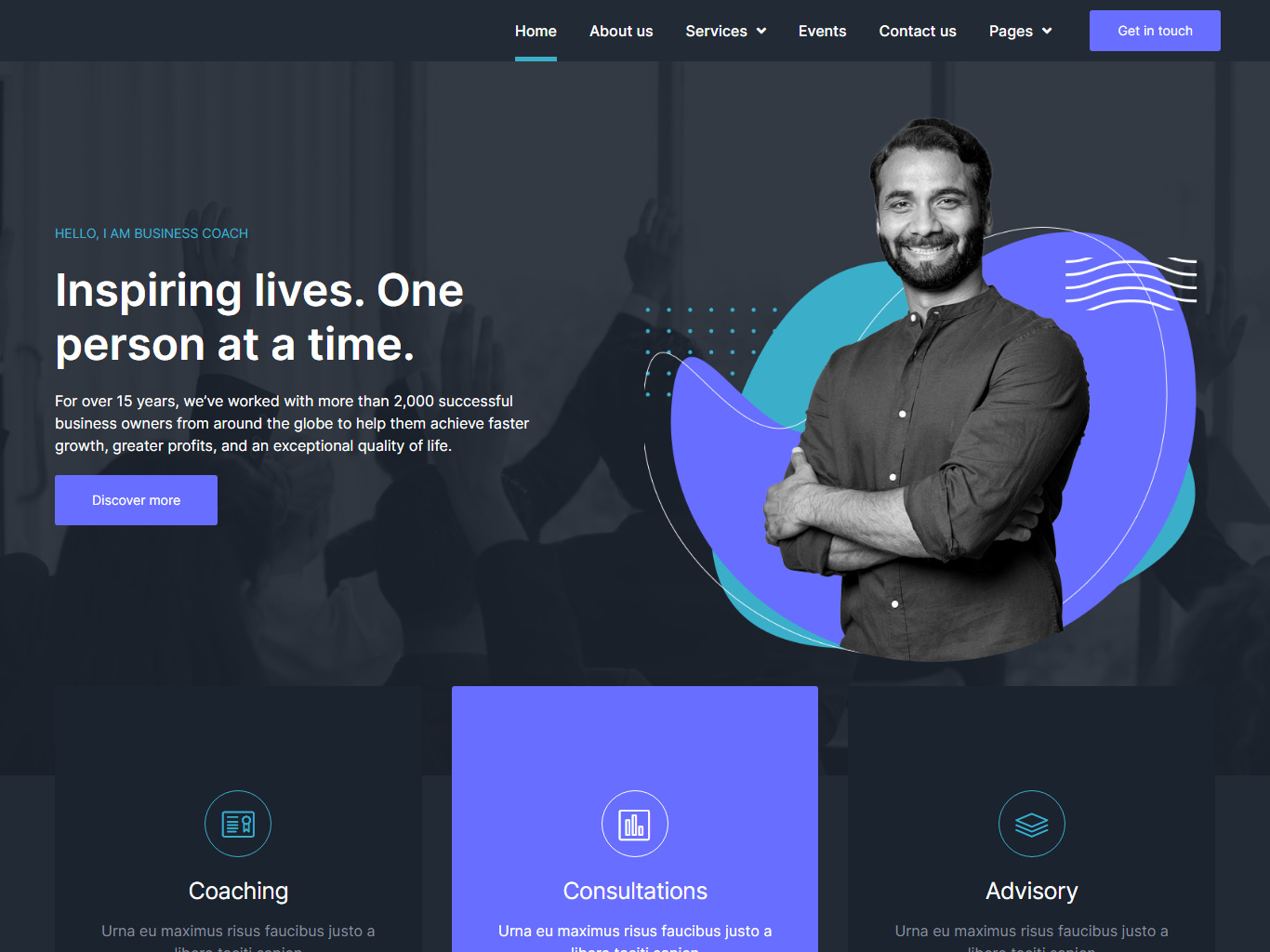 Business Coach WordPress Website by Riaad Arif on Dribbble