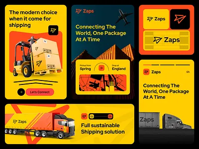 "ZAPS" Shiping and Logistic Branding brand brand mark brandcommunication branddesigner brandguideline branding brandstrategy cargo design graphic design identity logistics company logistics logo logo logodesign shipment shipping transport visual identity visualdesign