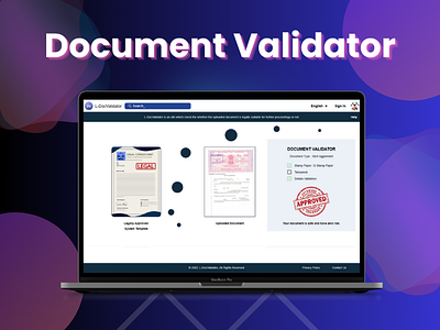 Document Validator 3dui animatedicons app design designer file gradientdesign graphic design illustration interactiveprototypes materialdesign minimalistic responsivedesign trending typography ui userjourney ux validation vector