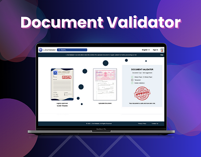 Document Validator 3dui animatedicons app design designer file gradientdesign graphic design illustration interactiveprototypes materialdesign minimalistic responsivedesign trending typography ui userjourney ux validation vector