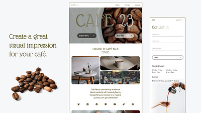 Cafe - Landing Page cafeteria coffee shop landing page ui ux design