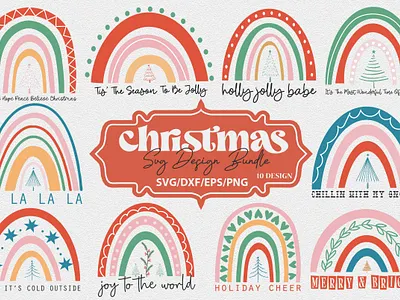 Christmas Rainbow SVG Bundle tradition