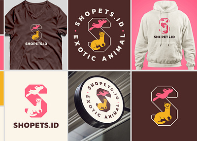 SHOPETS.ID LOGO animallogo design logo logomark mark pets shop shop pets sugar glider weasel