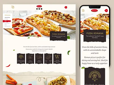Pizza Disscol - Pizza Shop Website design food food delivery landing page minimal mobile responsive online pizza store online restaurant online shop pizza pizza shop restaurant restaurant website roman tradition uiux web design