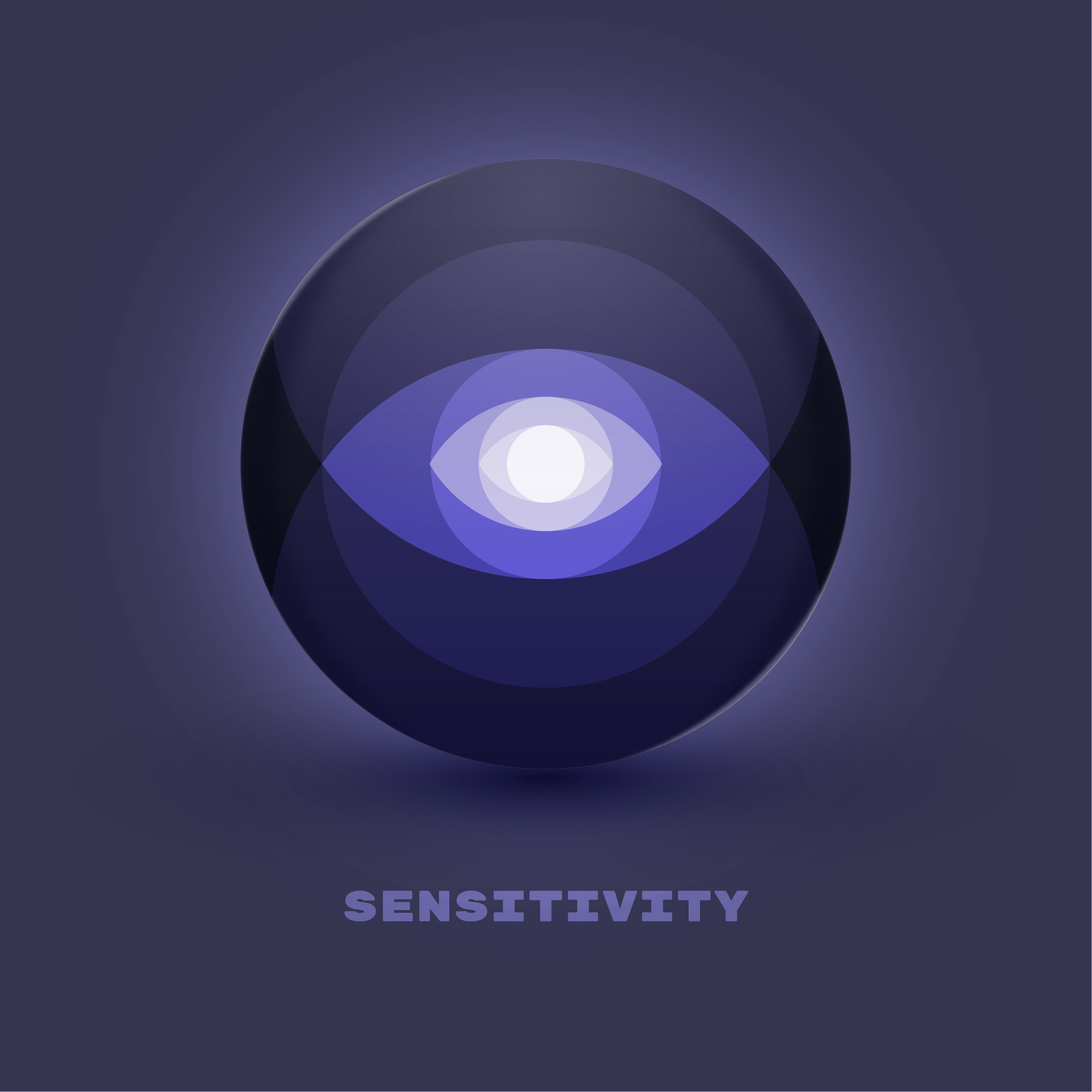 Sensitivity Icon 3d brand branding crystal dark icon dark mode eye fractal glass icon icon design icon designer magic mind mystery occult occultism orb ui vector
