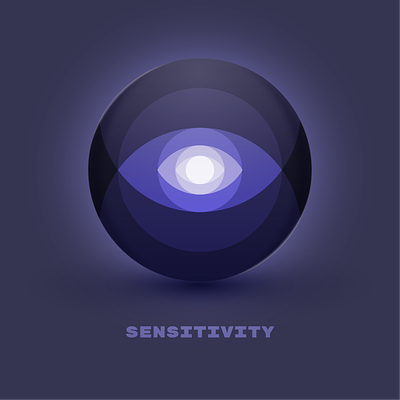 Sensitivity Icon 3d brand branding crystal dark icon dark mode eye fractal glass icon icon design icon designer magic mind mystery occult occultism orb ui vector
