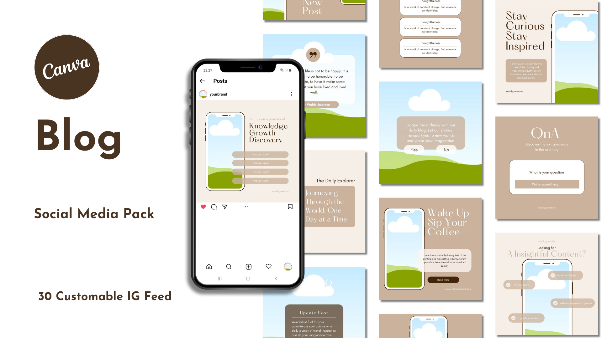 Blog - Social Media Post (FREE) blog branding canva design instagram instagram feed instagram post instagram template minimalist post social media template