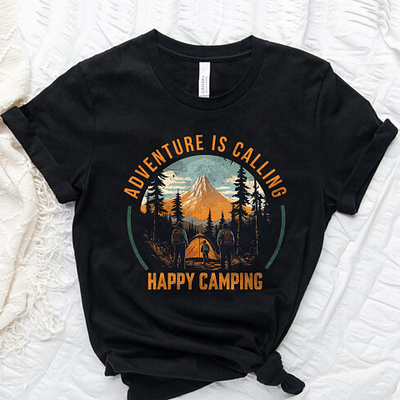 Camping T Shirt Design adventure t shirt adventureawaits camping camping t shirt design campinglife campvibes clothing exploreoutdoors fashion happycamper hoodies illustration outdoor t shirt tee design tshirts typography t shirt vector wildernessescape