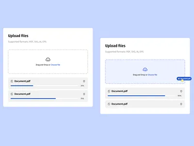 Upload files design file pdf svg ui upload ux