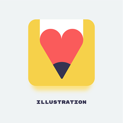 Illustration Icon app icon applications colorful designs drawing freelance freelancer heart hire i love i love drawing icon icons ideas illustration love pencil services sketching ui