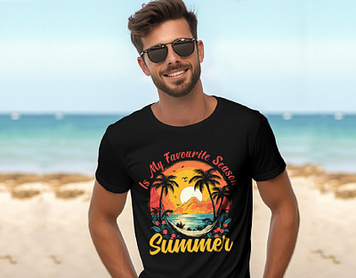 Summer Beach T-Shirt Design beachlife branding califonia fashion graphic design hoodies illustration summer t shirt summervibes sunsandsea sunsetmagic tee design tropicalparadise typography t shirt usa vector graphic
