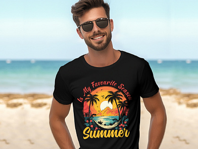 Summer Beach T-Shirt Design beachlife branding califonia fashion graphic design hoodies illustration summer t shirt summervibes sunsandsea sunsetmagic tee design tropicalparadise typography t shirt usa vector graphic