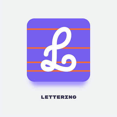 Lettering Icon app icon design branding capital colorful freelance graphic design handmade hire icon design l letter letterform lettering services typeface typography vector