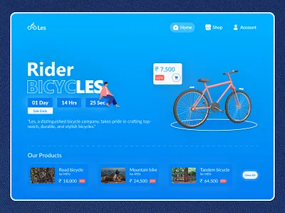 Bicycle Landing Page branding design designer figma figmadesign graphic design landing page prototype prototypedesign ui ui designer uiux ux web web ui webdesign