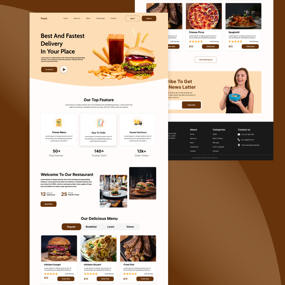 Food Website landing page design by Hafsa on Dribbble