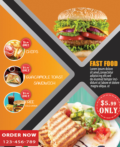 FAST FOOD POSTER banner branding design fast food flyer graphic design instagram post poster