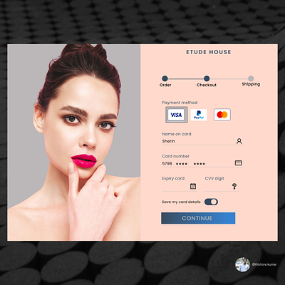 Etude House Card Credit Checkout design typography ui ux