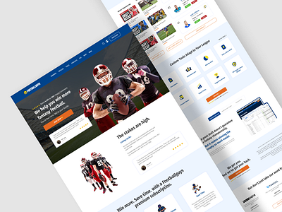 Landing page design - Footballguys 3d animation branding design graphic design illustration landing page logo motion graphics product page ui ux vector