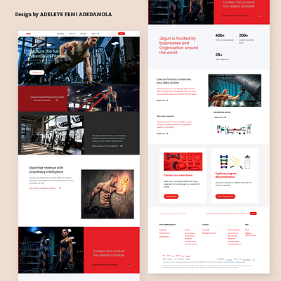 Jagun Fitness Landing Page branding design illustration logo ui ux