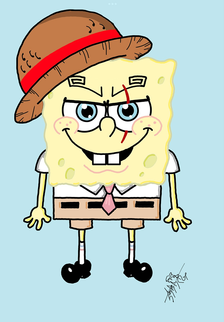 One piece Spongebob by Jules Chaumette on Dribbble