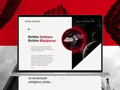 Ersan Holding - Website animation business site corpate corpate web design design graphic design motion graphics red red site typography ui web design