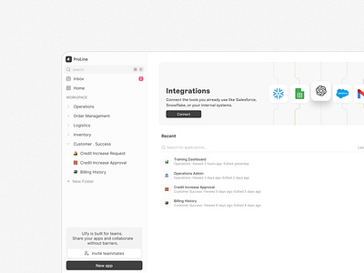 Uify - workspace 🚀 design low code menu navigation product ui workspace