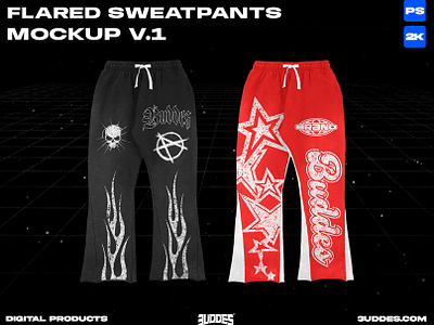 Flared Sweatpants Mockup designs, themes, templates and downloadable ...