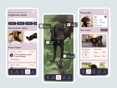 DogMotion AI Mobile App Concept ai animation application ui dog mobile motion graphics motion tracking pet tracking ui