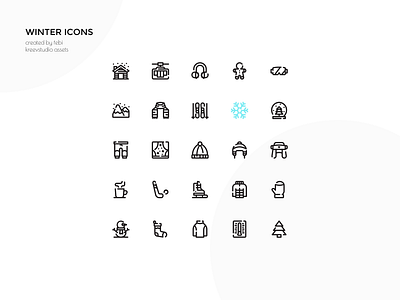 Winter Icons design graphic design icon illustration illustrator line logo ui vector