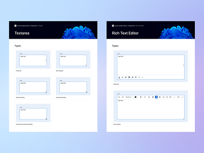 UI Components - Textarea and Rich Text Editor | Uzence app creativity design design system field figma form innovation input rich text editor text textarea type ui ui design uidesign uiux user input ux web