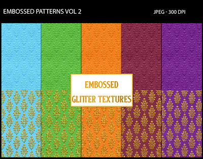 Embossed Patterns Vol 2 backgrounds embossed floral glitter gold patterns