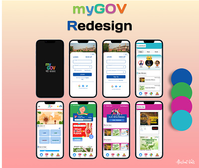 MyGOV Application Redesign app design graphic design illustration typography ui ux