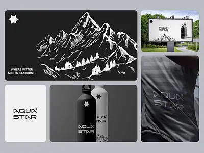 Aqua Star - Water bottle Product branding branding icon logo product design