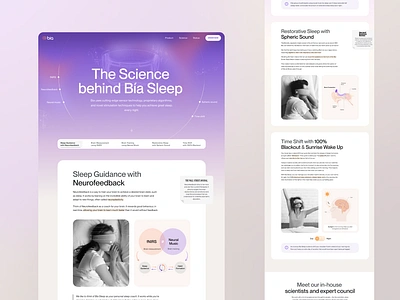 Scientific Research Page - Bia brain research figma design graphic design landing page research science science page sleep sleep commerce sleep mask sleep research sleep science sleep shop ui design